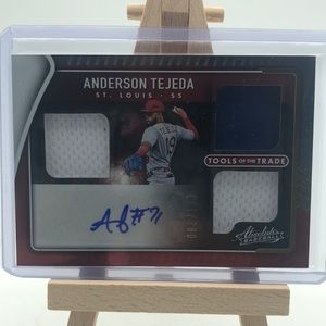 Anderson Tejada Game-Worn 3-Relic Sticker Auto